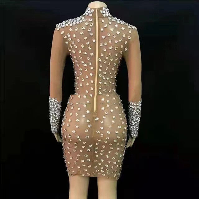 Sequin Cocktail Dress — Champagne