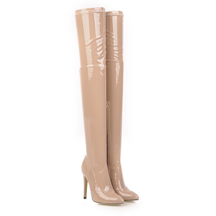 Over-The-Knee Patent Leather Boots — Women&