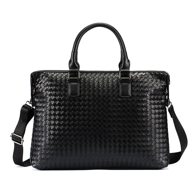 Hand-Woven Leather Briefcase