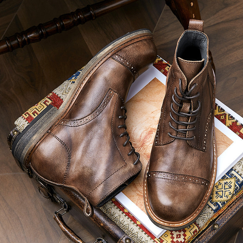Vegetable Tanned Cowhide Martin High-Top Boots