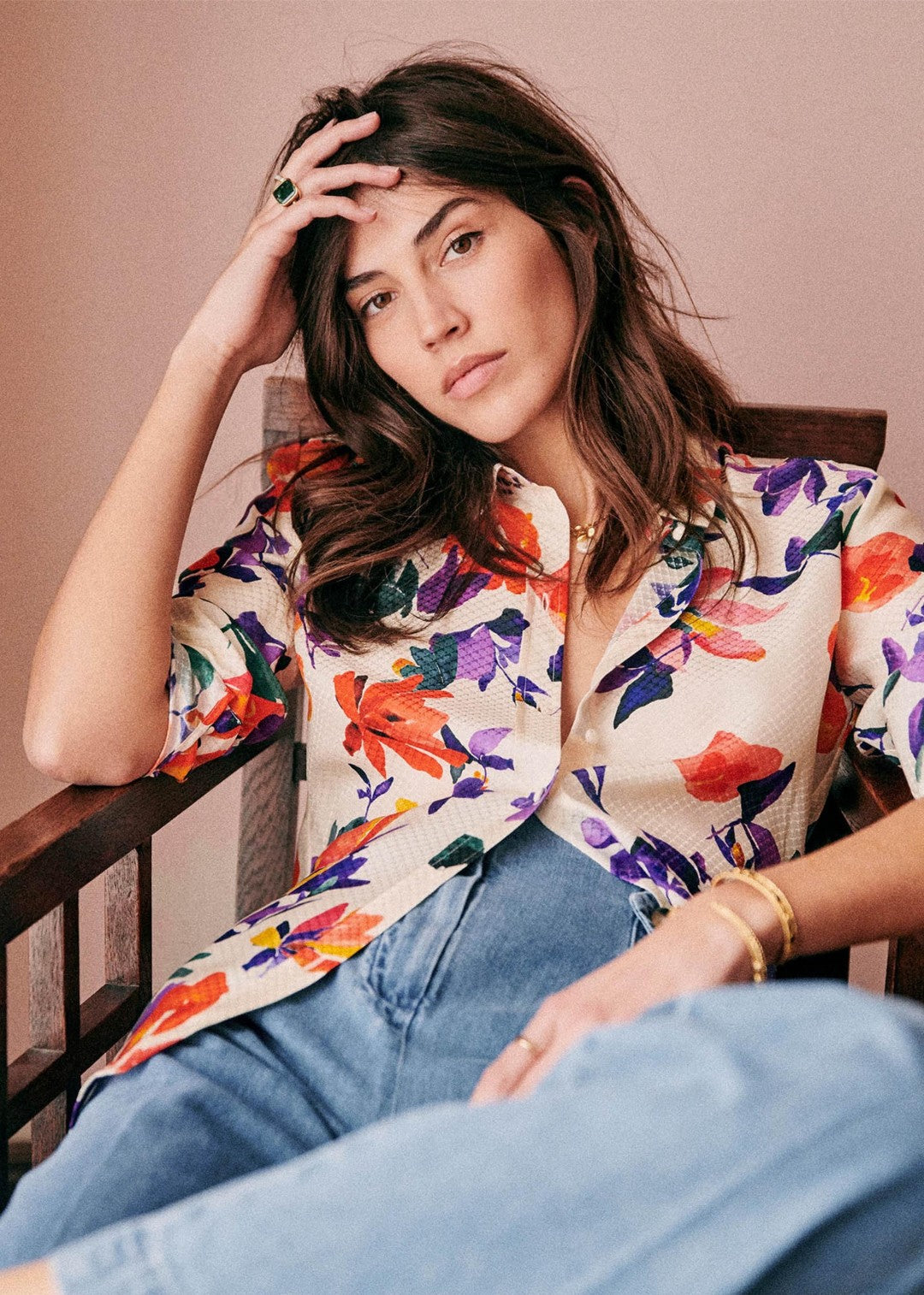 ShopBAM — Floral Silk Cardigan — Women's