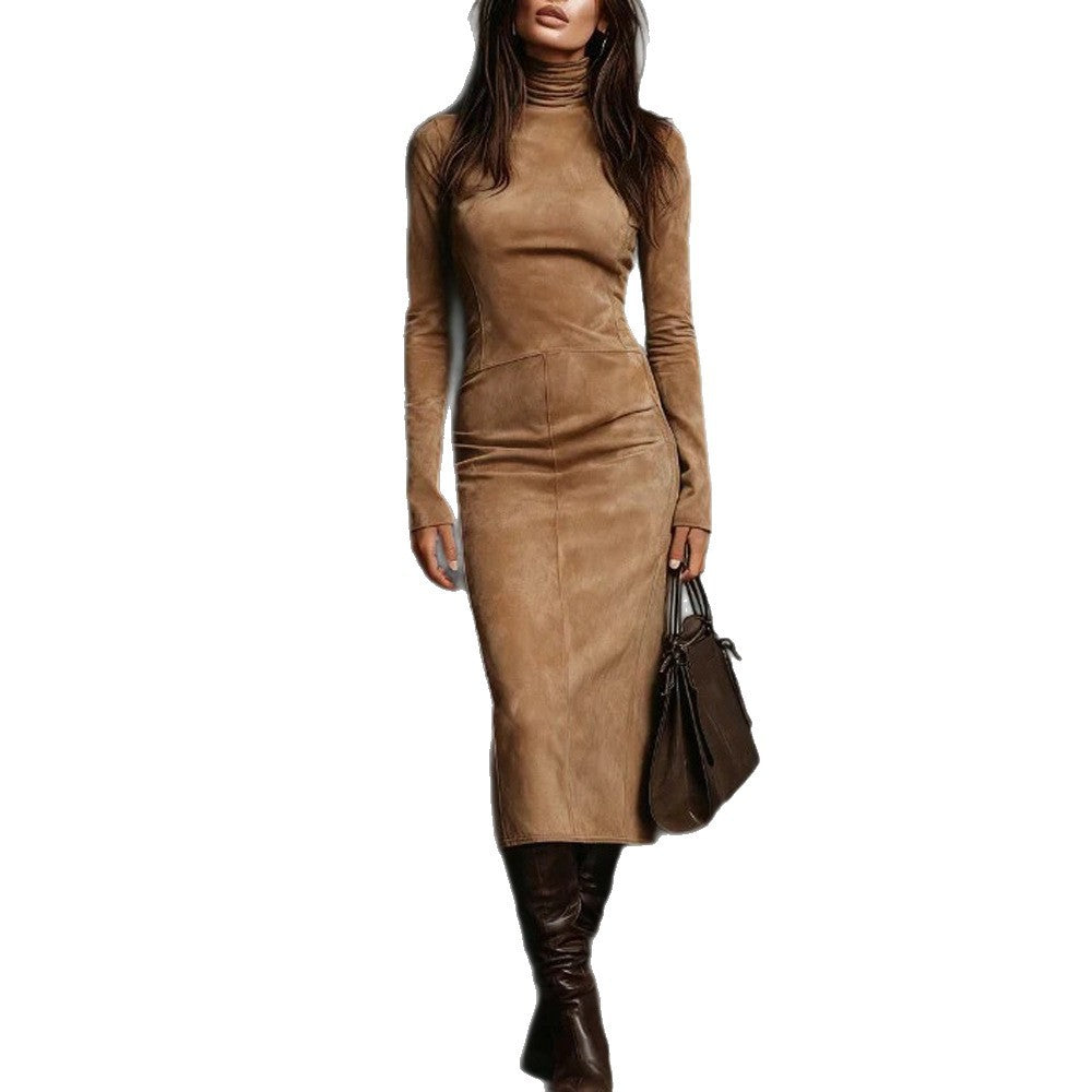 Pencil-Skirt Turtleneck Long-Sleeved Slim-Fitting