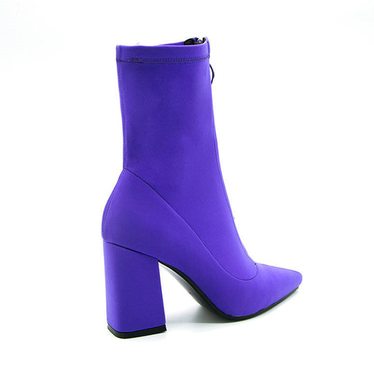 Breathable Stretch Chunky Heel Boots — Women&