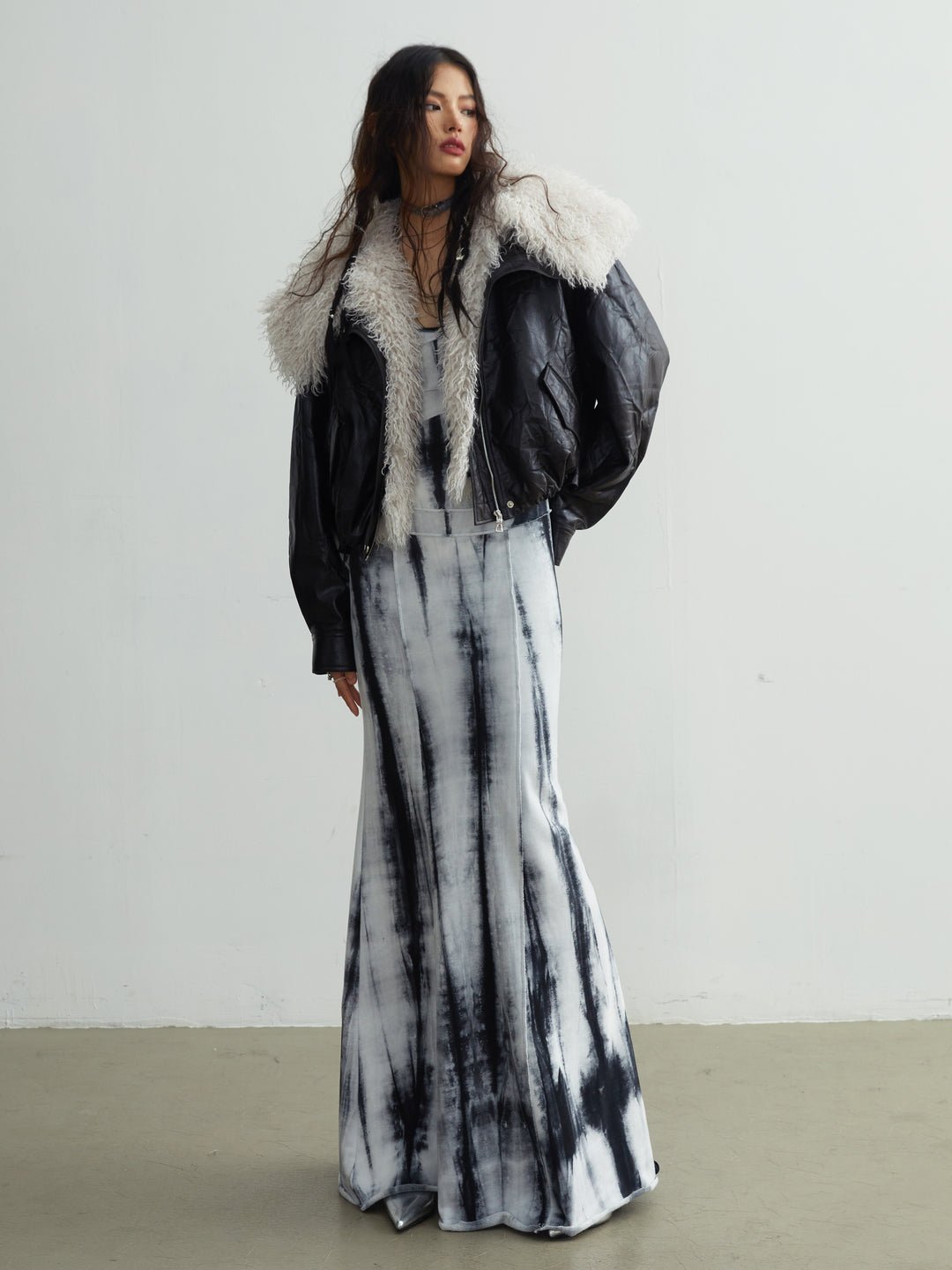 Detachable Fur Collar Leather Jacket — Retro