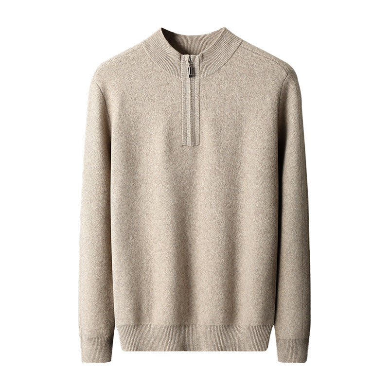 Half-Zip Wool Pullover Sweater — Men&