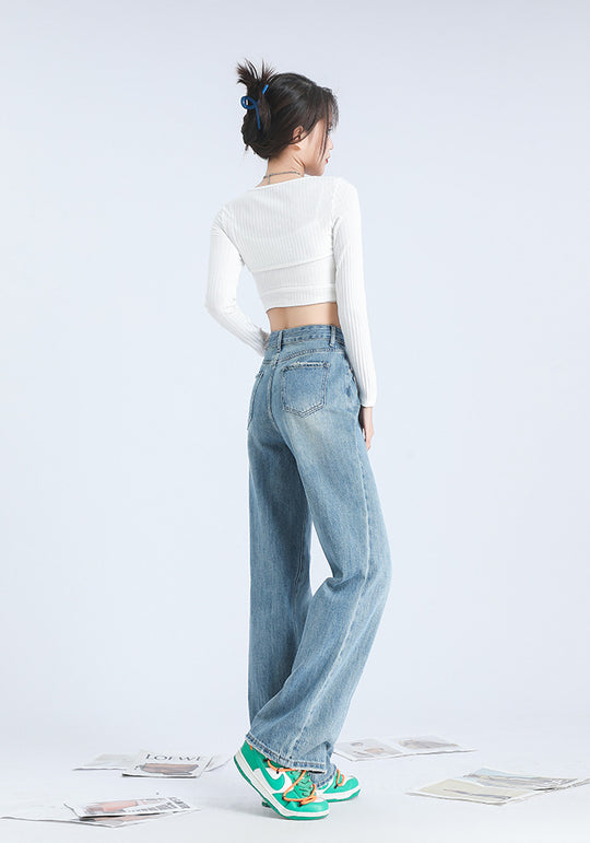 Wide-Leg Mopping Jeans — Women&