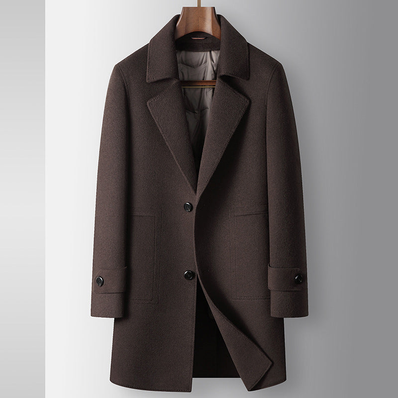 Wool Blend Down Coat — Unisex