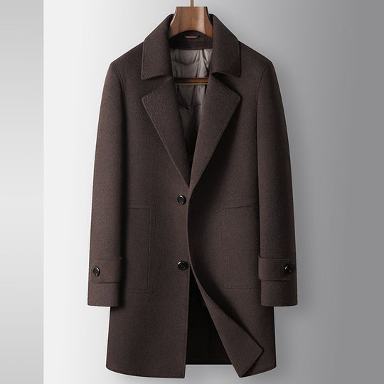 Wool Blend Down Coat — Unisex
