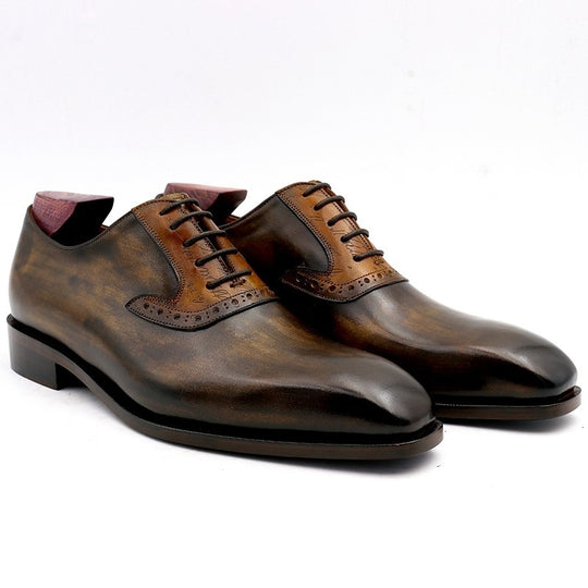 ShopBAM — Handmade Cowhide Colorblock Shoes — Men&