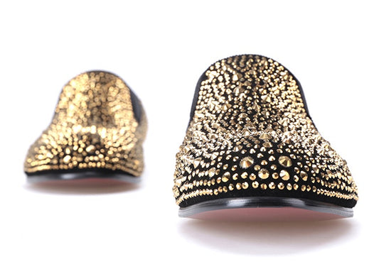 Black Leather Diamond Dress Shoes — Men&