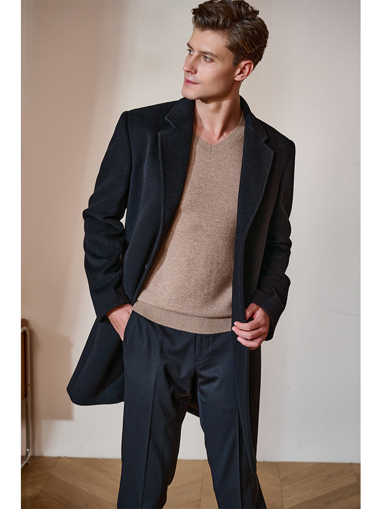 Cashmere Coat — Mid-Length Black
