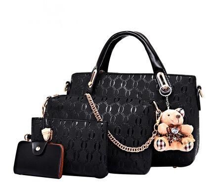 Embossed Four-Piece Handbag Set