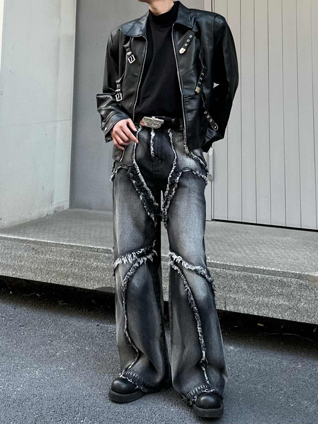 Heavy Industry Distressed Flow Denim — Washed Blue