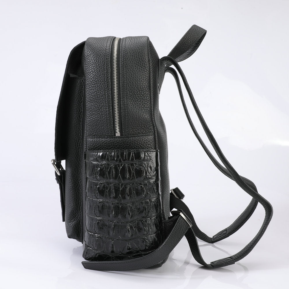 Crocodile Embossed Leather Bag — Men&