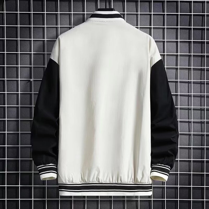 Letter Print Baseball Jacket — Men&