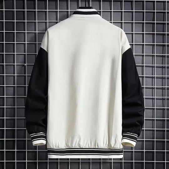 Letter Print Baseball Jacket — Men&