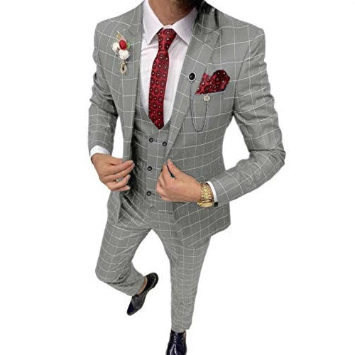 Lattice Three-Piece Suit — Men&