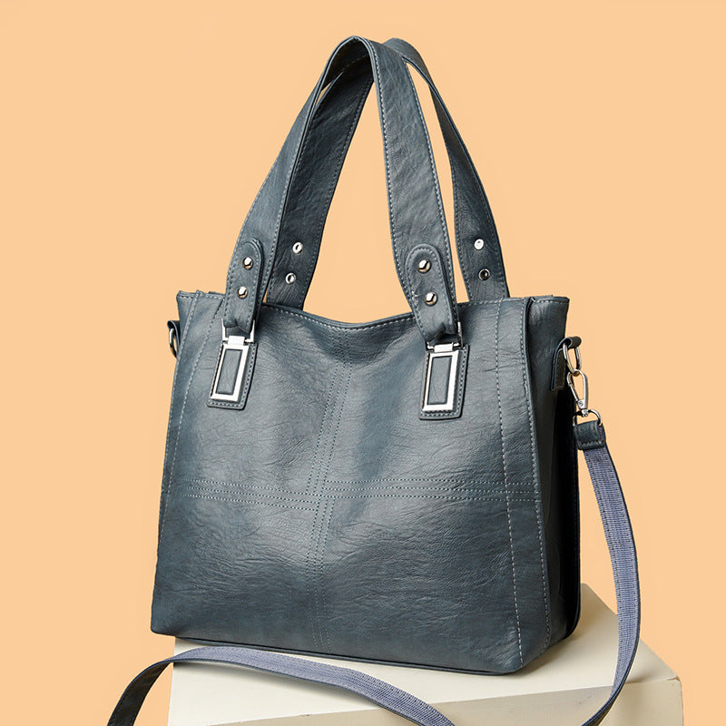 Simple All-Match Leather Handbag — Women&