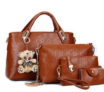 Embossed Four-Piece Handbag Set