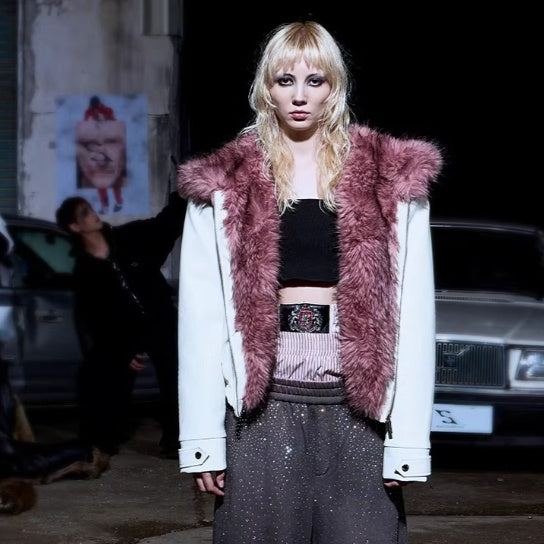 Womens Faux Fur Hooded Padded Jacket For Winter