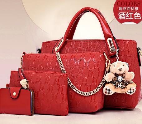 Embossed Four-Piece Handbag Set
