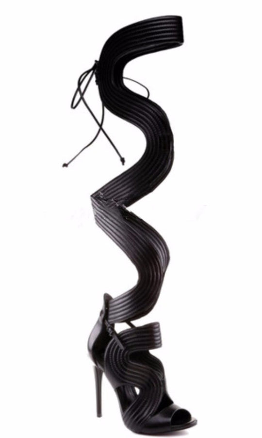 Stiletto Peep Toe Sandal Boots — Women&