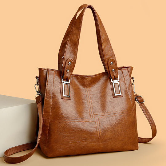 Simple All-Match Leather Handbag — Women&