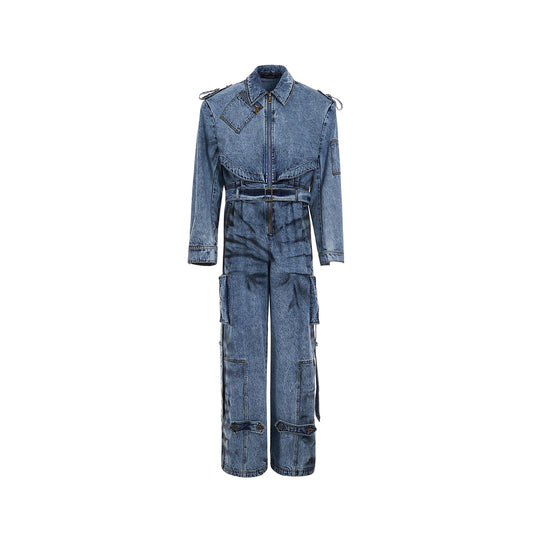 Dirty Dyed Denim Jumpsuit — Men&