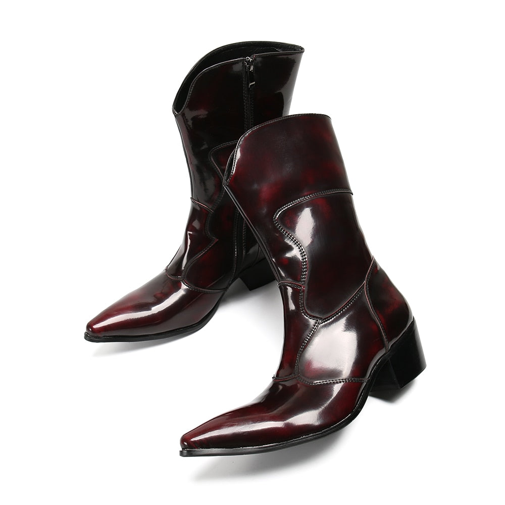 British Style Korean Leather High Top Boot