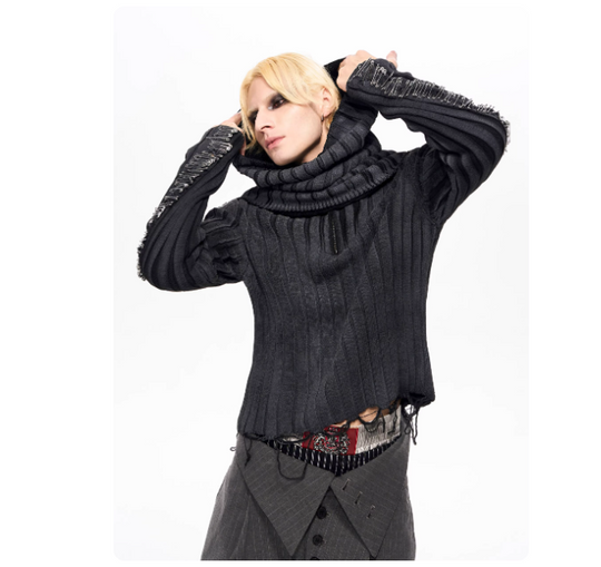 Safety Pin Turtleneck Sweater — Men&
