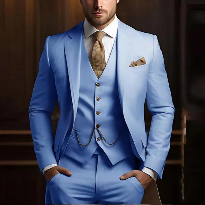 Three-Piece Slim Suit — 17 Colours
