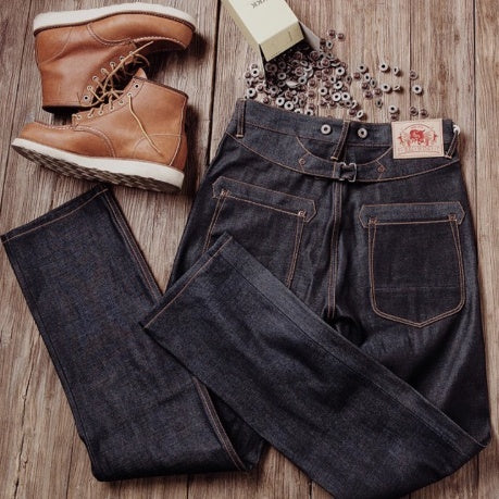 ShopBAM — Straight-Leg Mid-High Waist Raw Selvedge Denim — Indigo