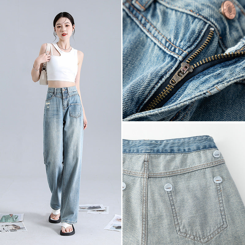 Irregular Straight Jeans — Women's