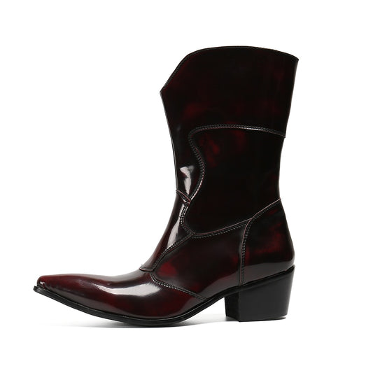 British Style Korean Leather High Top Boot