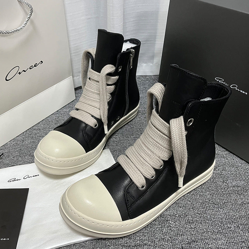 ShopBAM — High-Top Cowhide Leather Sneakers — Unisex