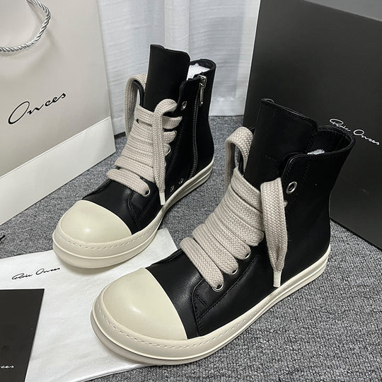 ShopBAM — High-Top Cowhide Leather Sneakers — Unisex