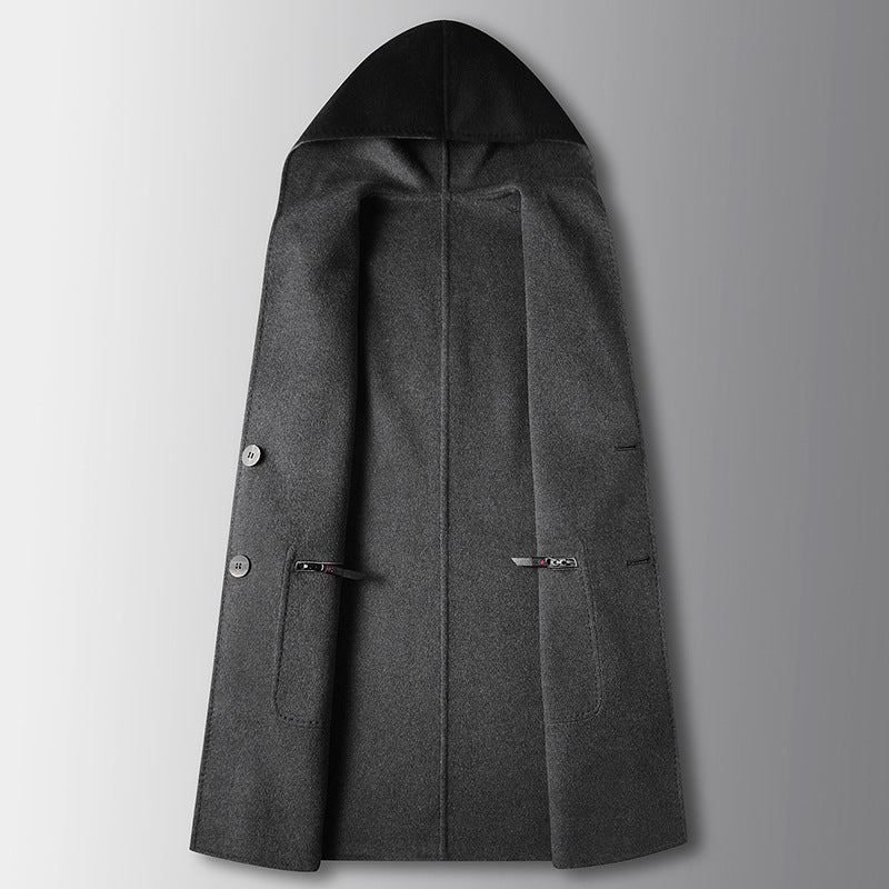 Reversible Hooded Wool Coat