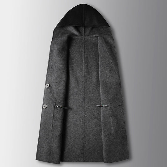 Reversible Hooded Wool Coat