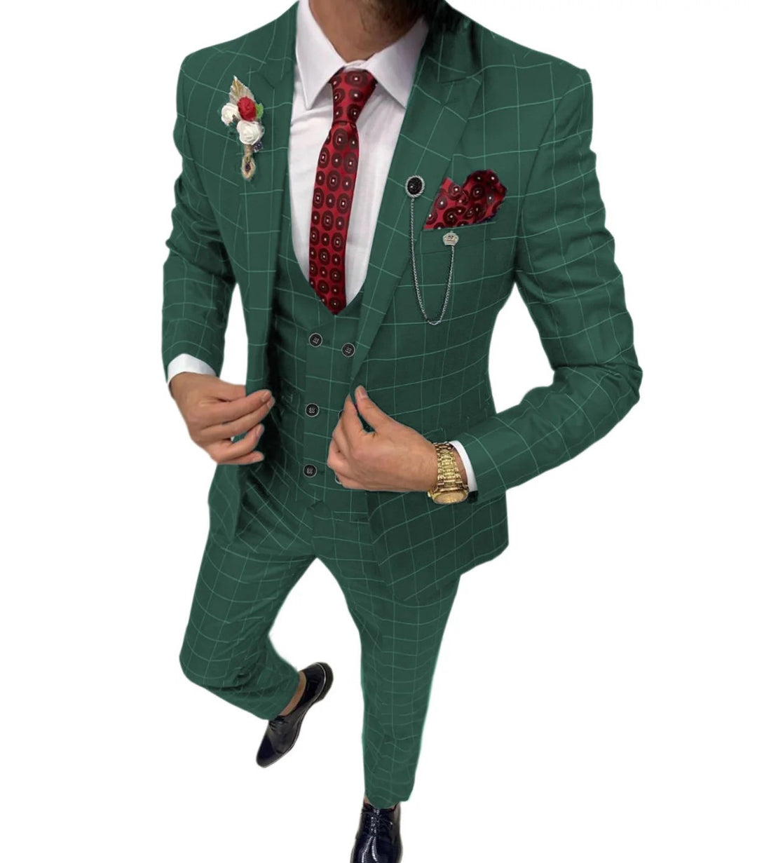 Lattice Three-Piece Suit — Men&