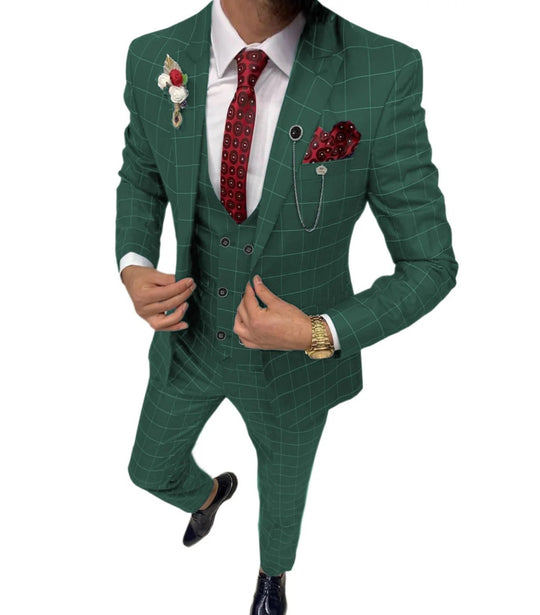 Lattice Three-Piece Suit — Men&