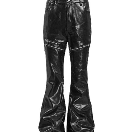 Liquid Metal Coated Flare Jeans - Women's Designer Denim