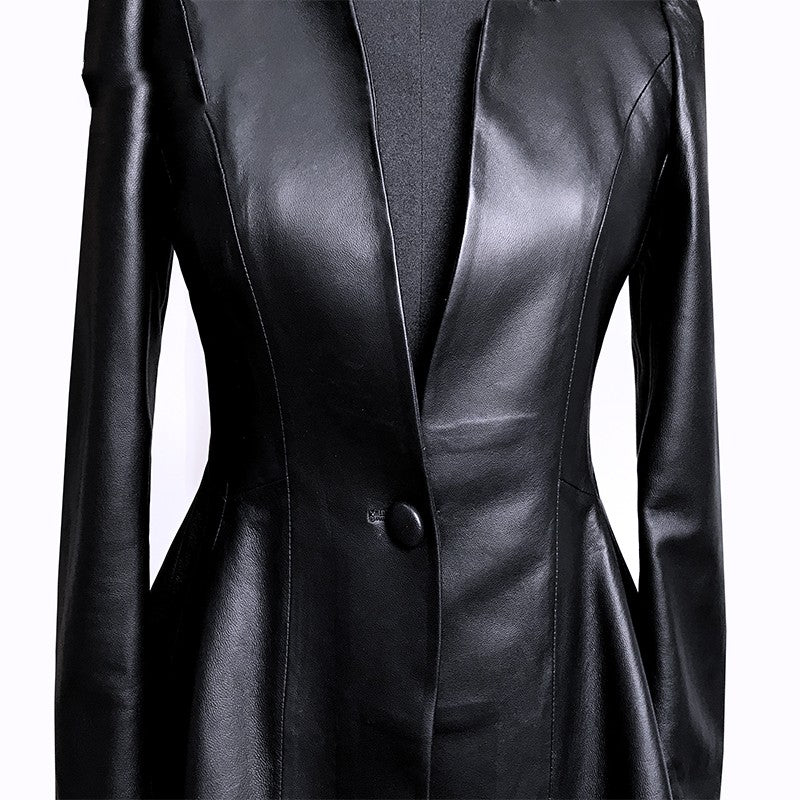 Short Coat Women's Leather Slim-Waisted Jacket