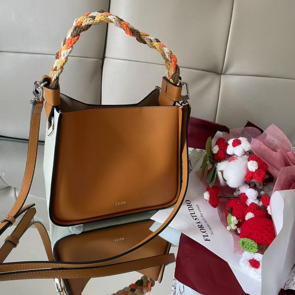 ShopBAM — Cowhide Square Crossbody — Women's