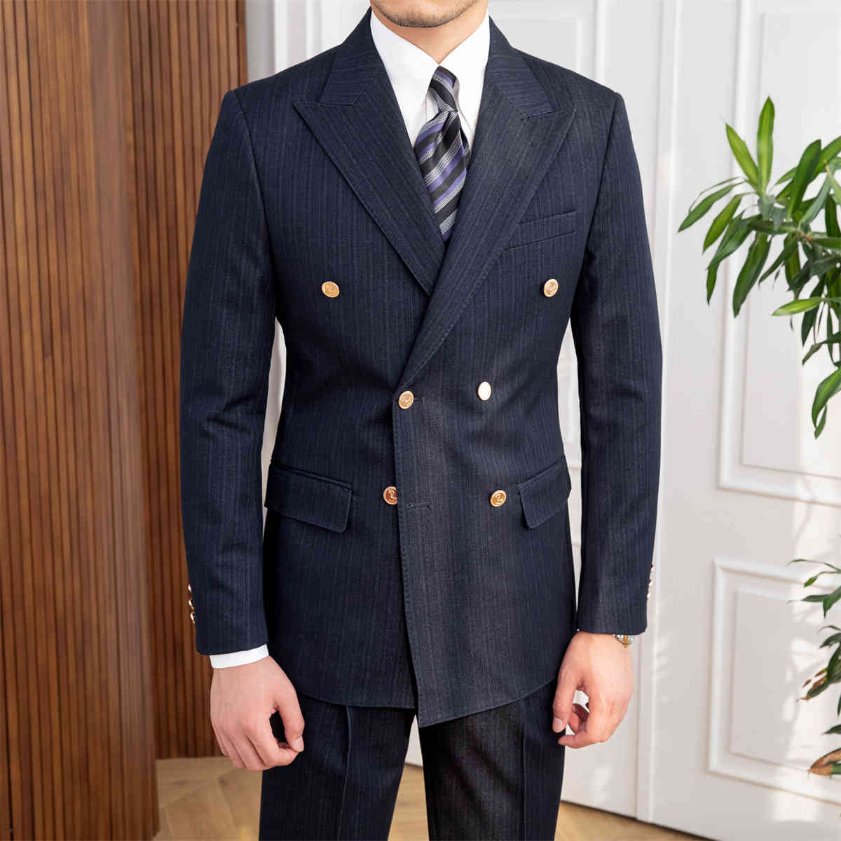 ShopBAM — Double-Breasted Slim Fit Suit — Men's