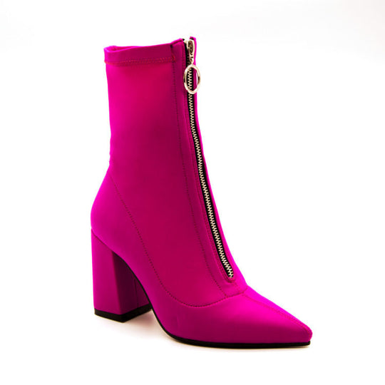 Breathable Stretch Chunky Heel Boots — Women&
