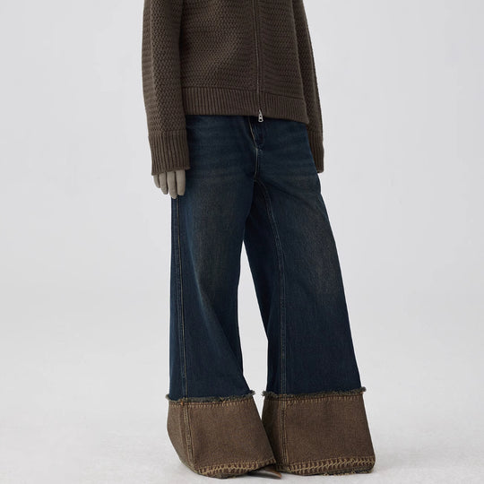 ShopBAM — Brown-Blue Nano Water Reverse-Stitch Raw Hem Denim — Multi-Tone