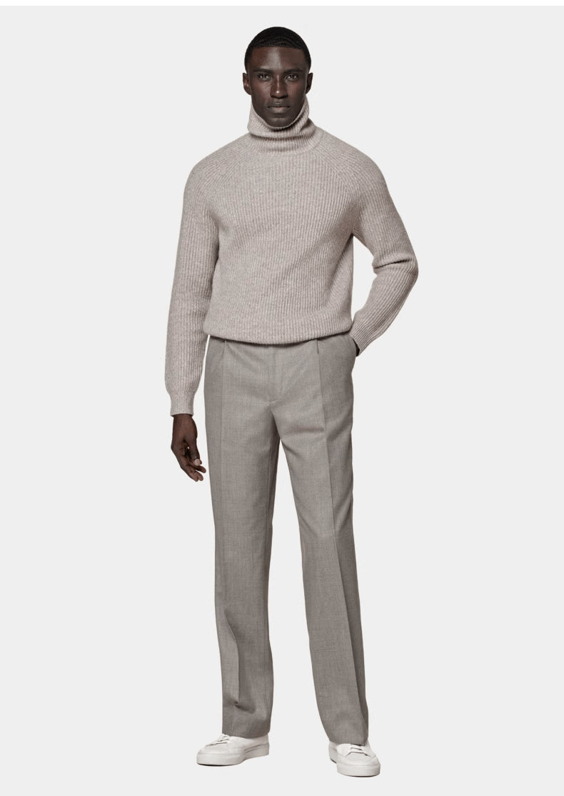 Cashmere High-Neck Knit Pullover — Men&