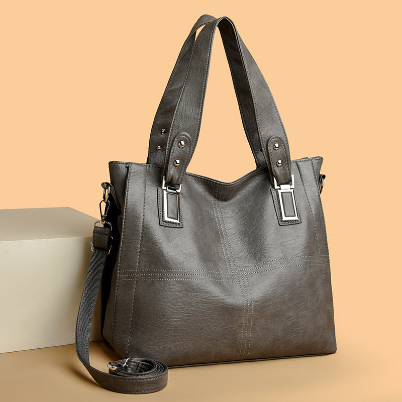 Simple All-Match Leather Handbag — Women&