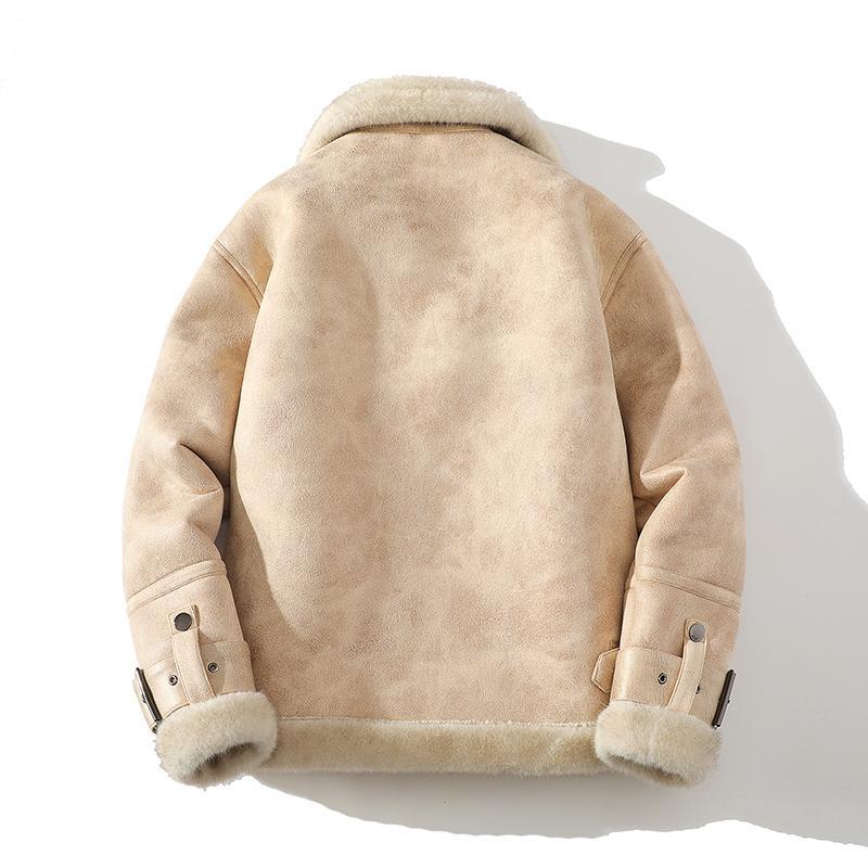 Fur Collar Fleece-Lined Winter Jacket — Men's