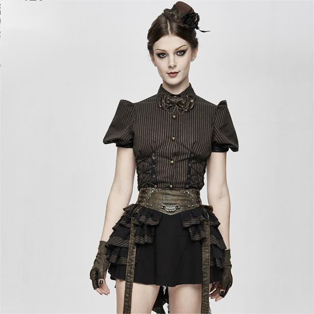 ShopBAM — Steampunk Striped Vintage Skirt — Women's